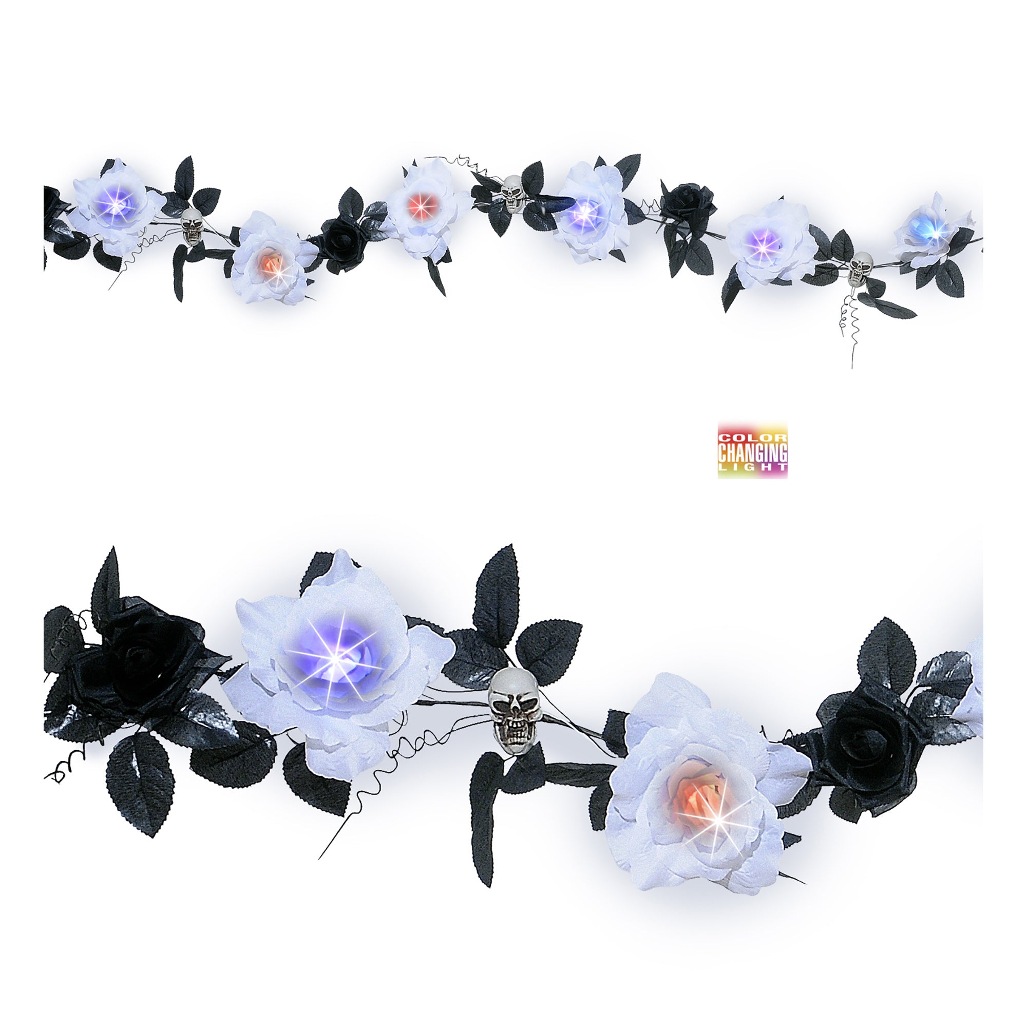 WIDMANN - Gothic bloemen slinger met doodskoppen - Decoratie > Raumdekoration