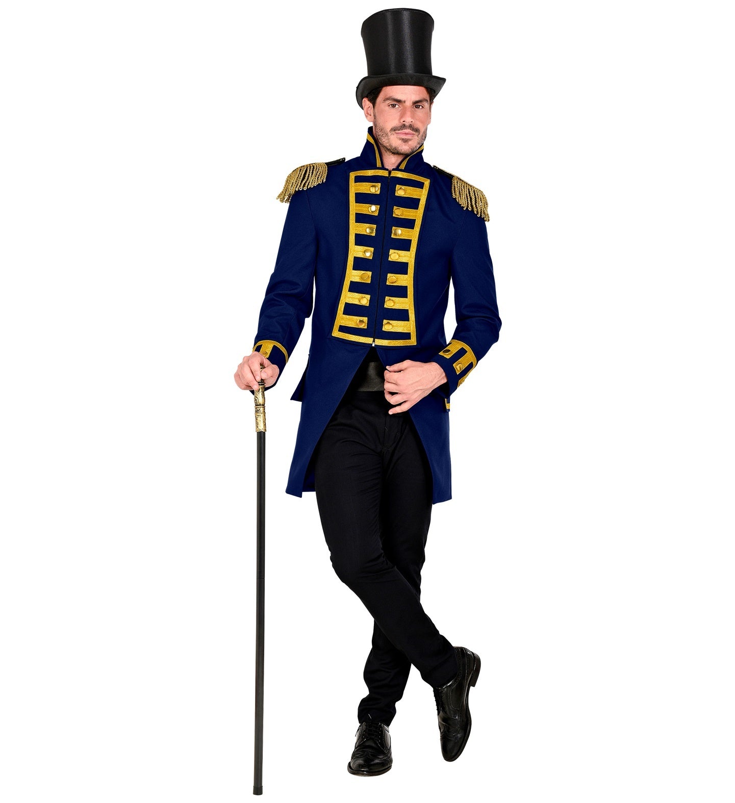 Widmann - Piraat & Viking Kostuum - Deftige Franse Parade Jas Blauw Man - blauw - Small - Carnavalskleding - Verkleedkleding