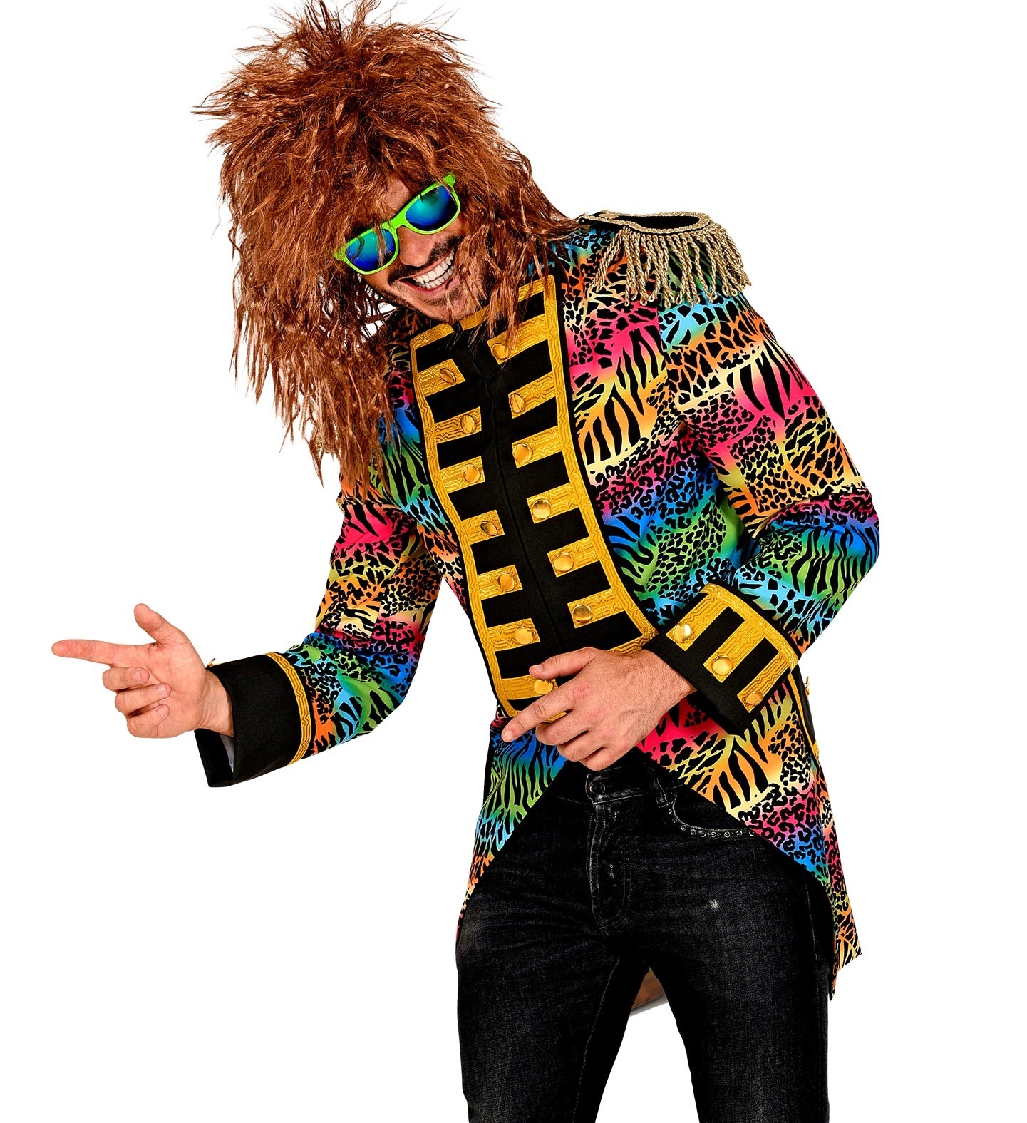 Widmann -Wilde Rockers Parade Slipjas Dierenprint Man - multicolor - XL - Carnavalskleding - Verkleedkleding