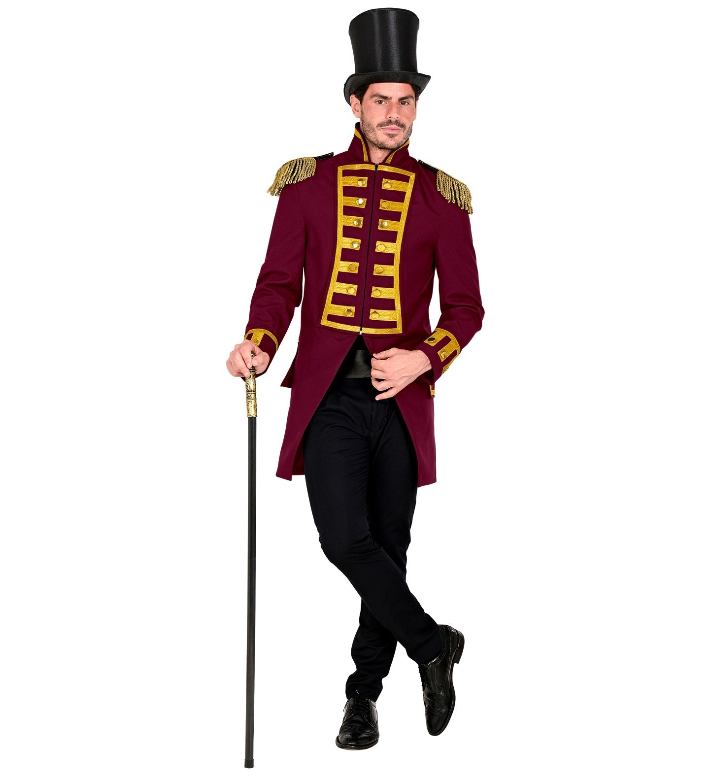 Widmann - Circus Kostuum - Parmantige Franse Parade Jas Bordeaux Rood - rood - Medium - Halloween - Verkleedkleding