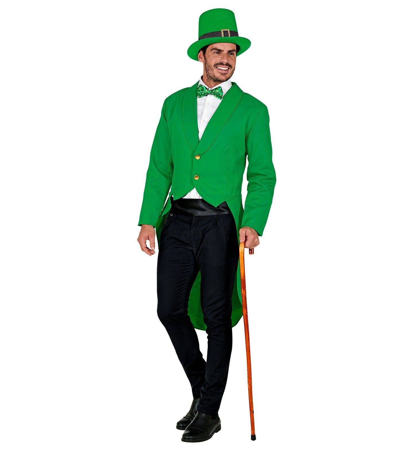 Widmann - Trol & Goblin & Leprechaun Kostuum - Patrick Green Slipjas Man - groen - Medium - Carnavalskleding - Verkleedkleding