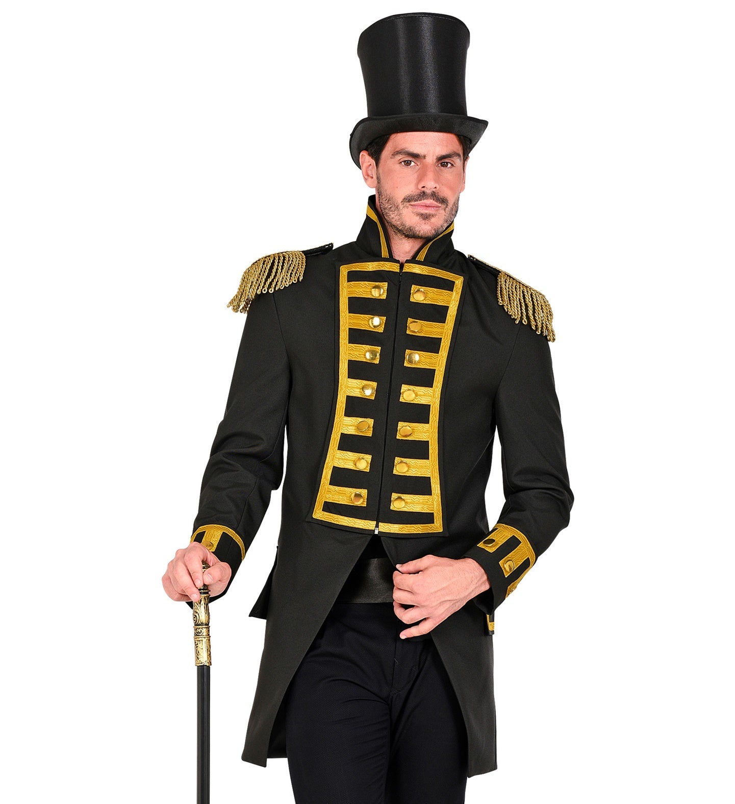 Widmann - Circus Kostuum - Parmantige Franse Parade Jas Zwart - zwart - Large - Halloween - Verkleedkleding