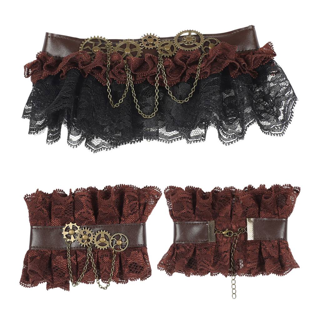 Choker en manchetten voor Steampunk