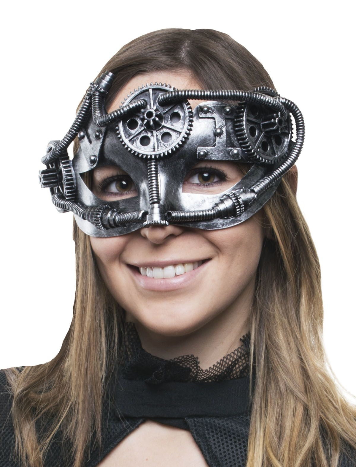 Mooie steampunk masker met tandwiel