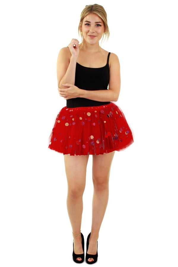 Mooie rode petticoat met dots one size dames S-L