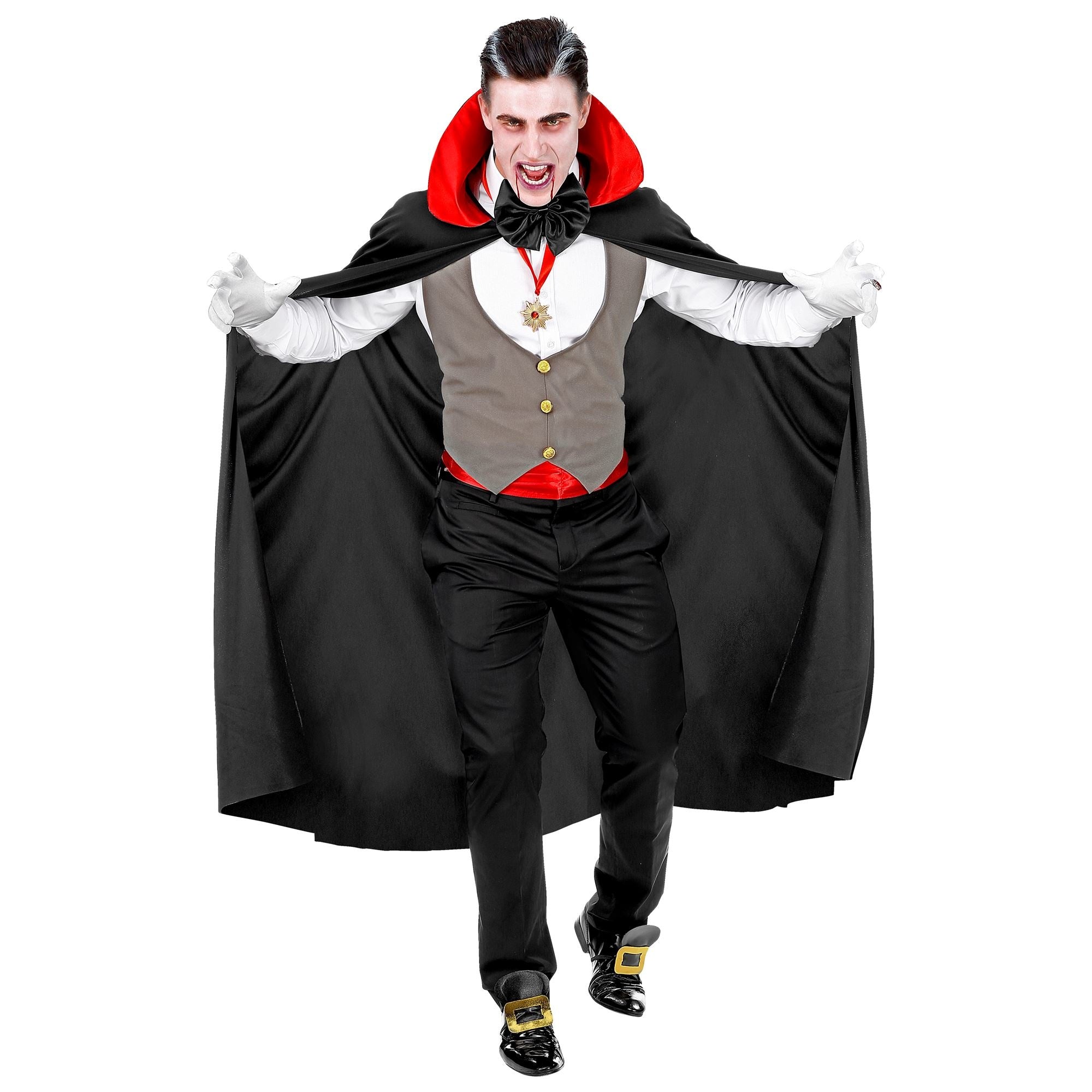 Widmann - Vampier & Dracula Kostuum - Gave Graaf Dracula Vampier - Man - zwart,grijs - XL / XXL - Halloween - Verkleedkleding