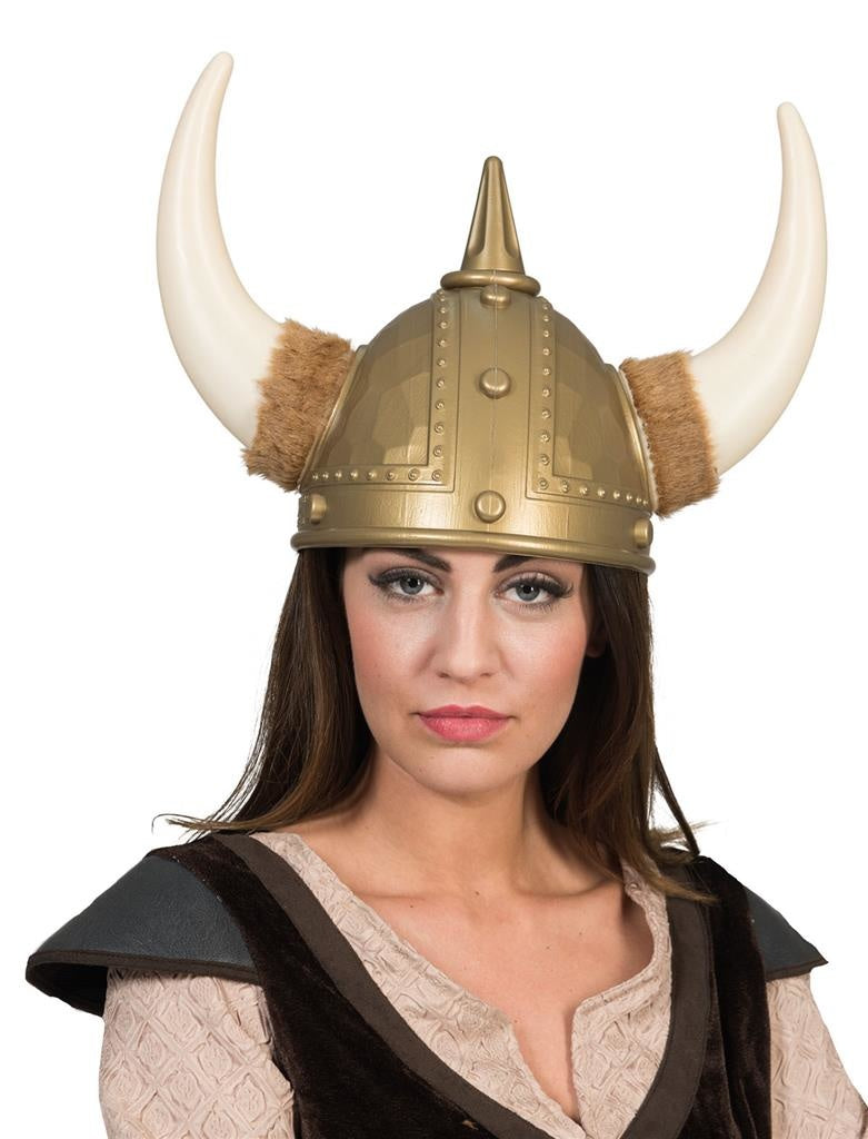 Stoere viking helm de luxe - Carnaval verkleed helmen voor bij verkleedkleding pak