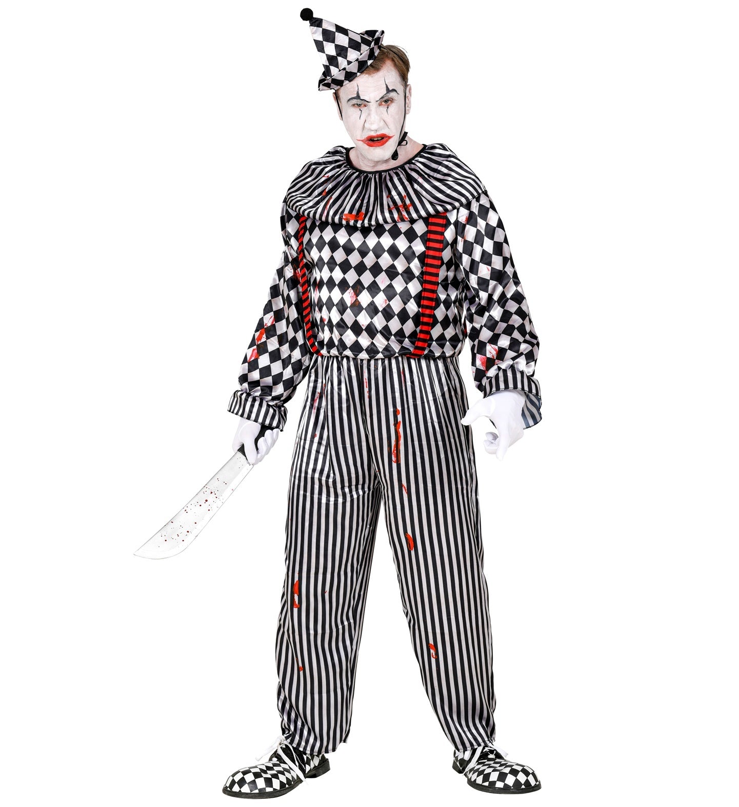 Widmann - Monster & Griezel Kostuum - Bloedgrappige Scary Clown - Man - - XL - Halloween - Verkleedkleding