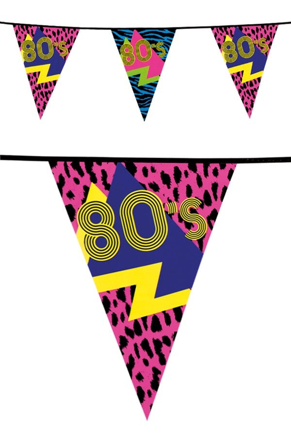 Mooie vlaggenlijn  80's  6 meter voor feesten