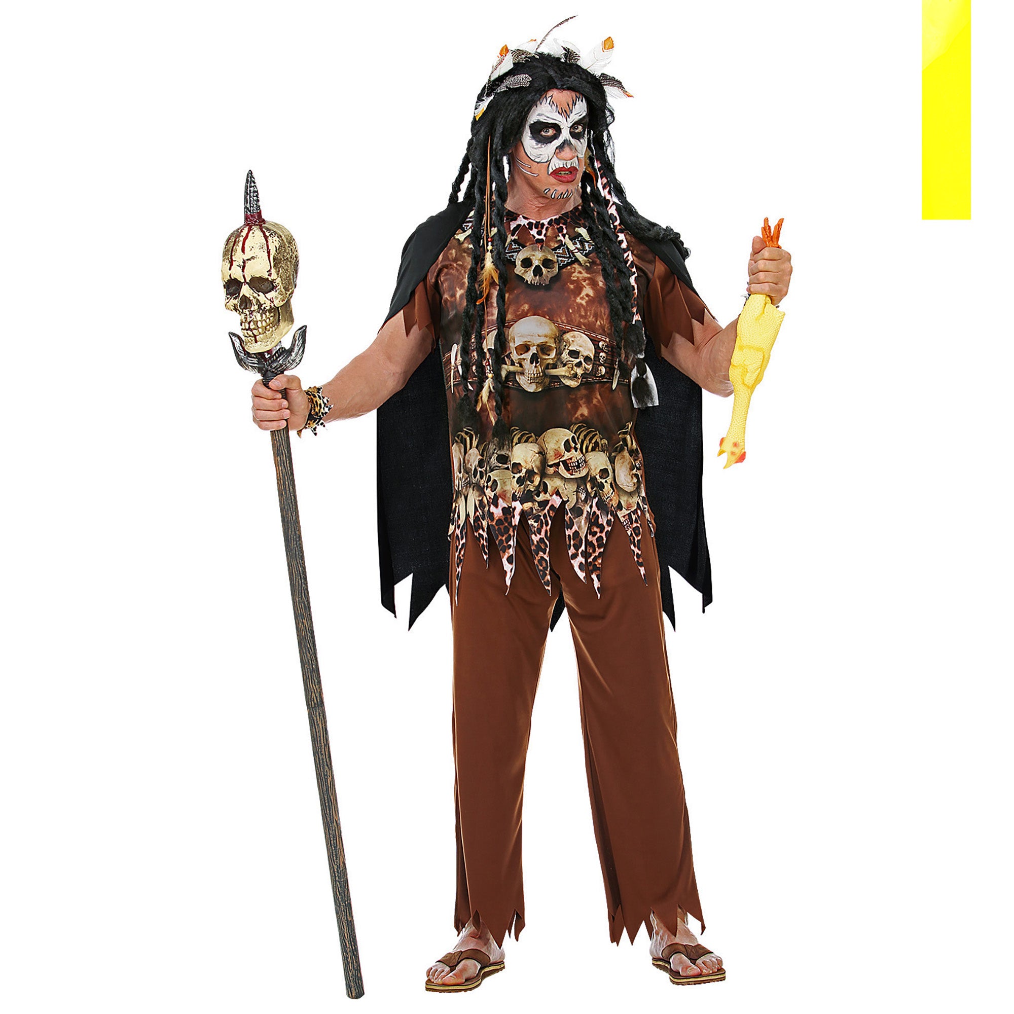 WIDMANN - Bruine voodoo priester outfit voor volwassenen - L - Volwassenen kostuums