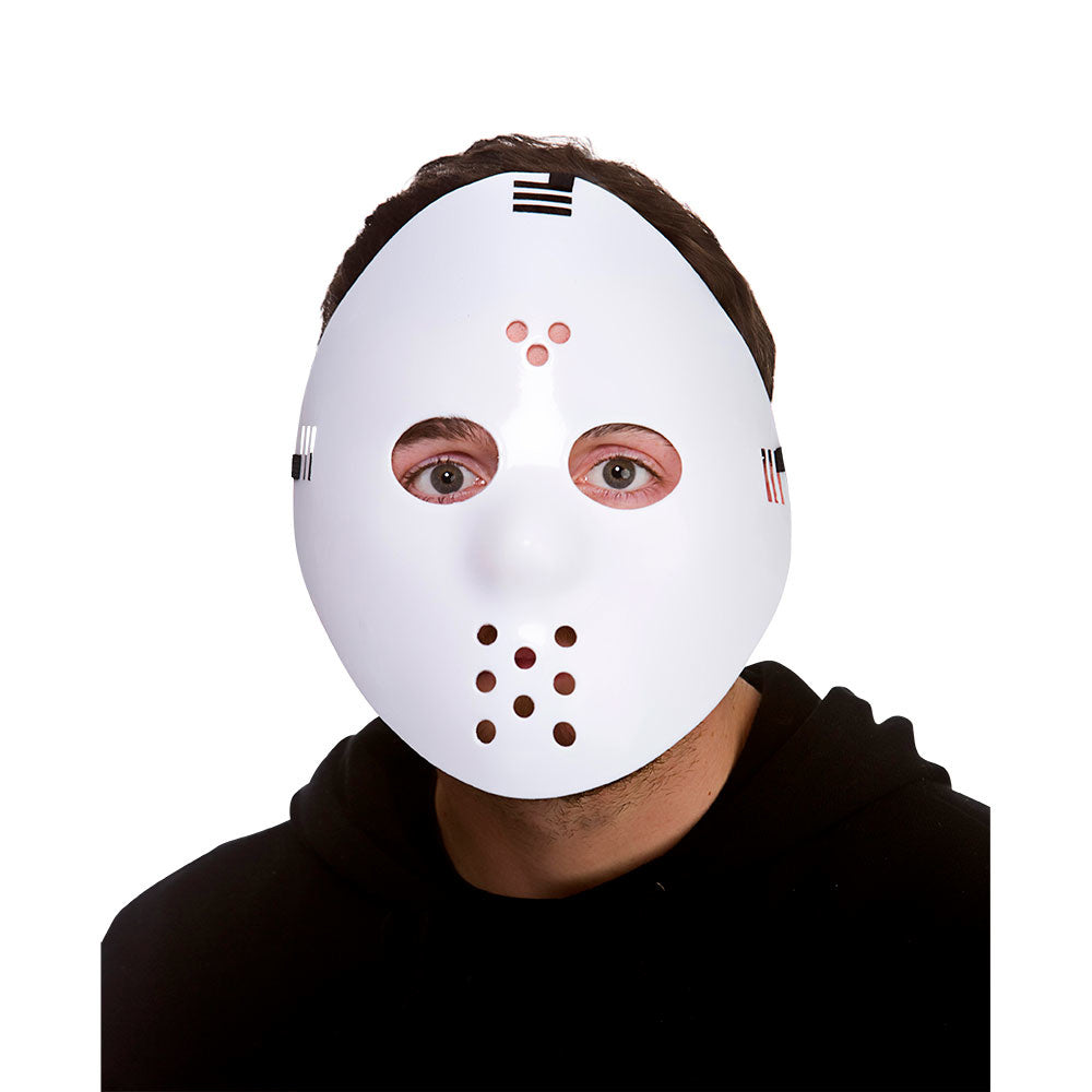 Ruig hockey masker latex in wit