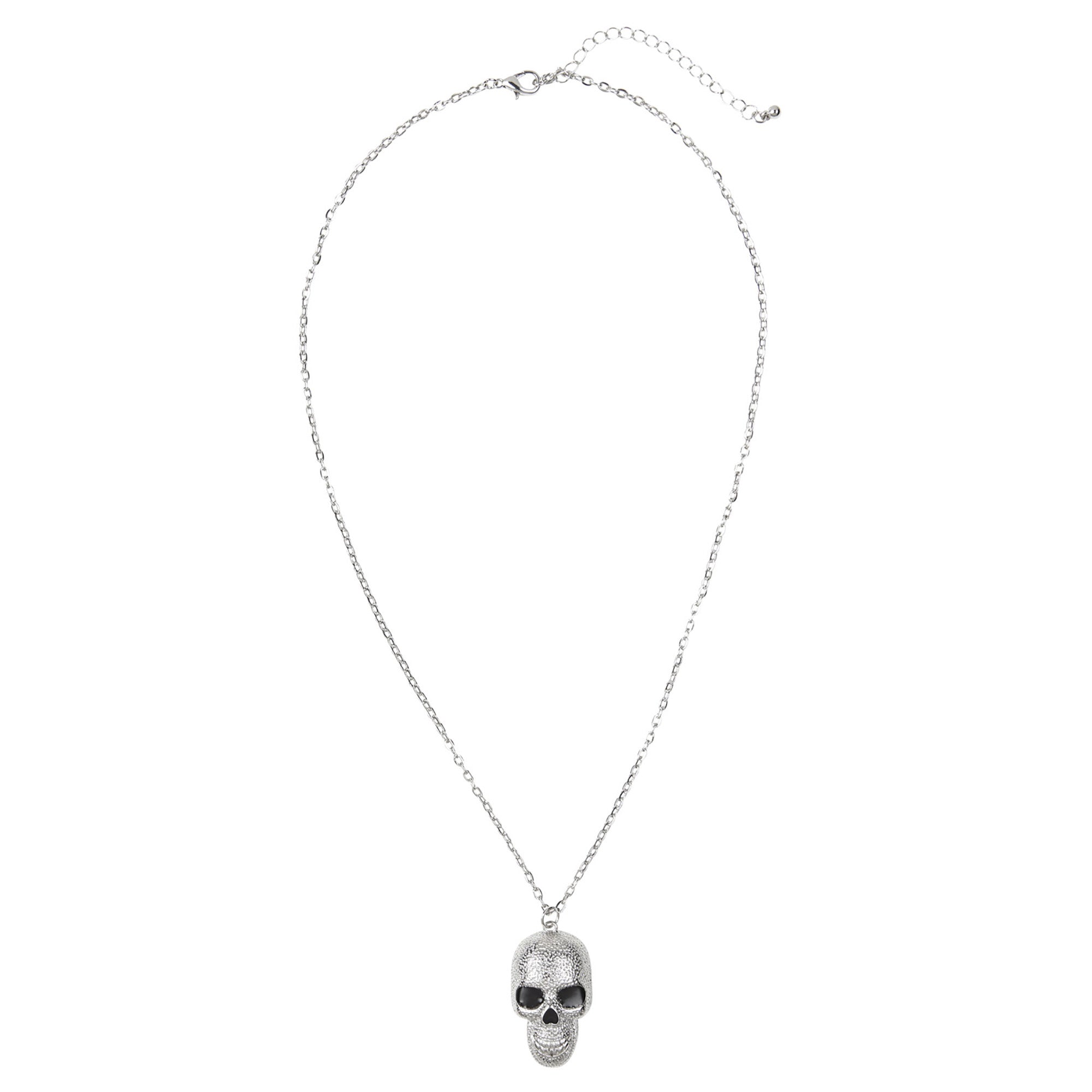 Widmann - Spook & Skelet Kostuum - Horror Ketting Zilver Met Schedels - zilver - Halloween - Verkleedkleding