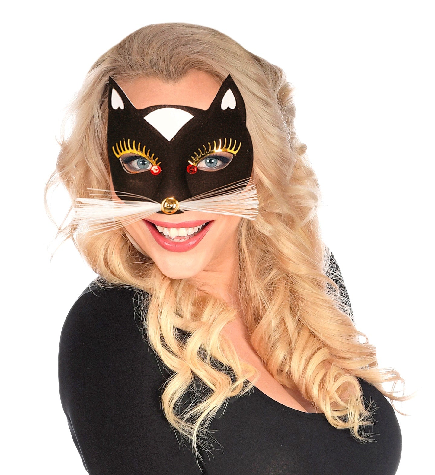 Oogmasker kat zwart