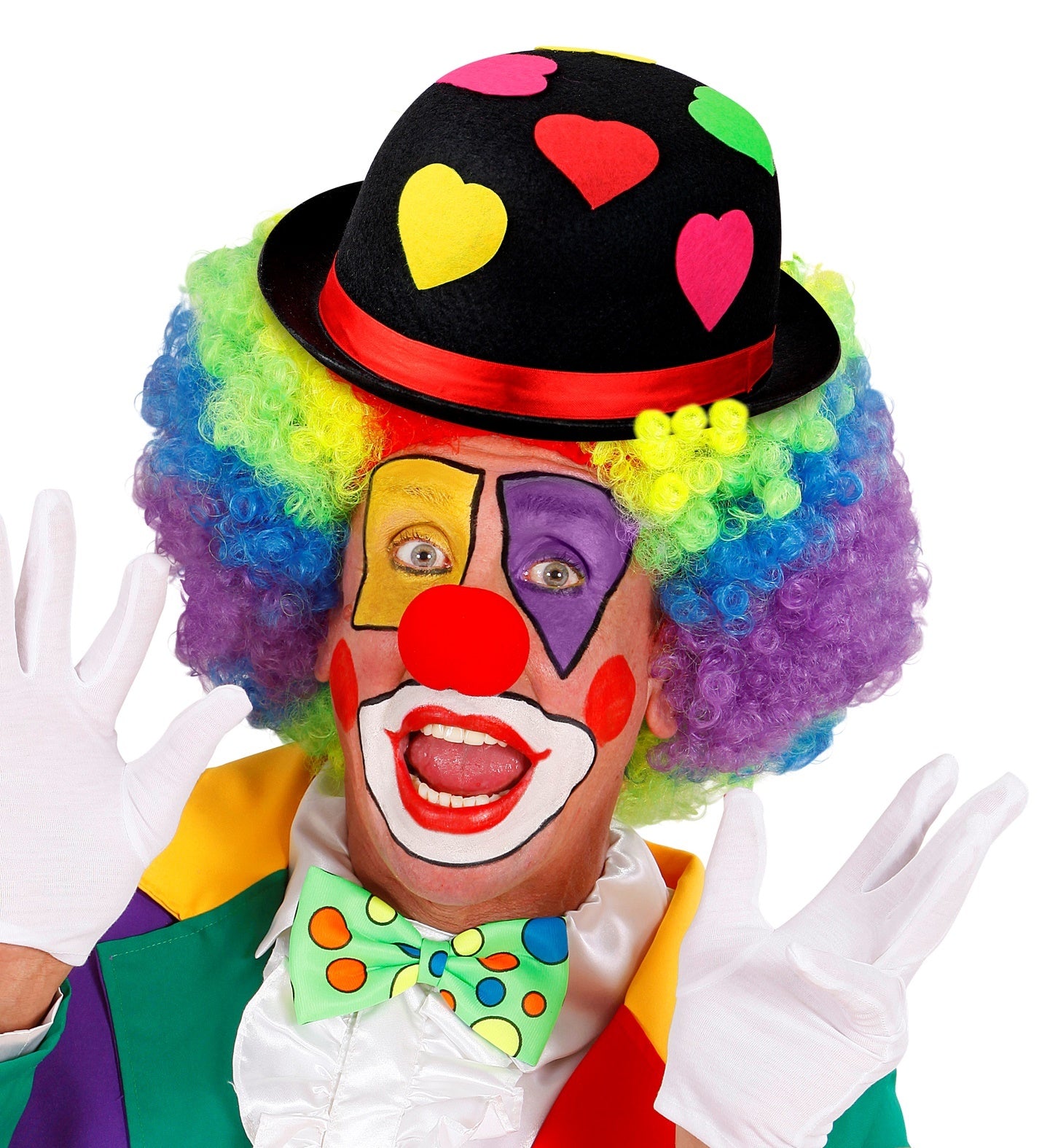 Mooie clowns bolhoed zwart met hartjes