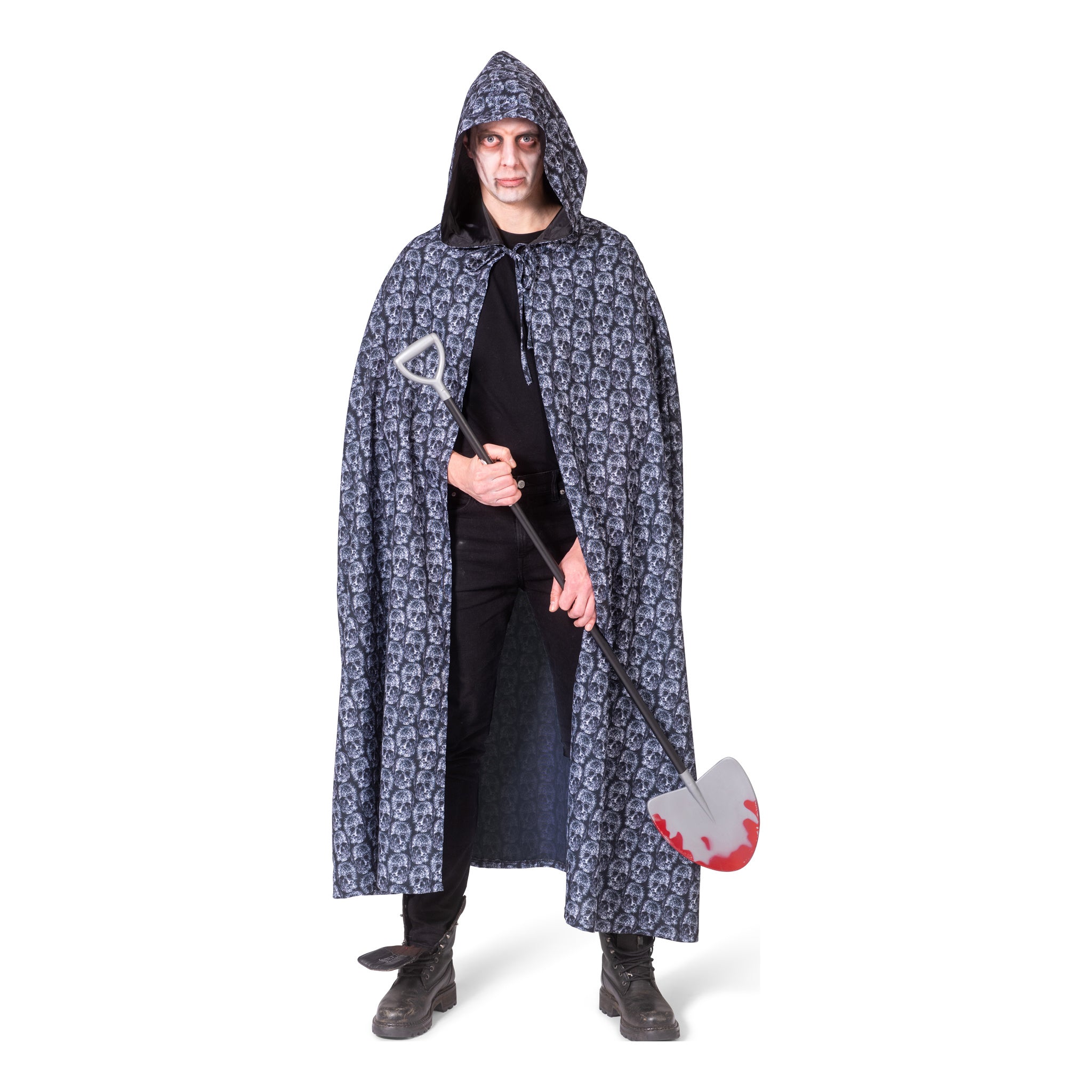 Cape Met Capuchon Skull Volwassenen