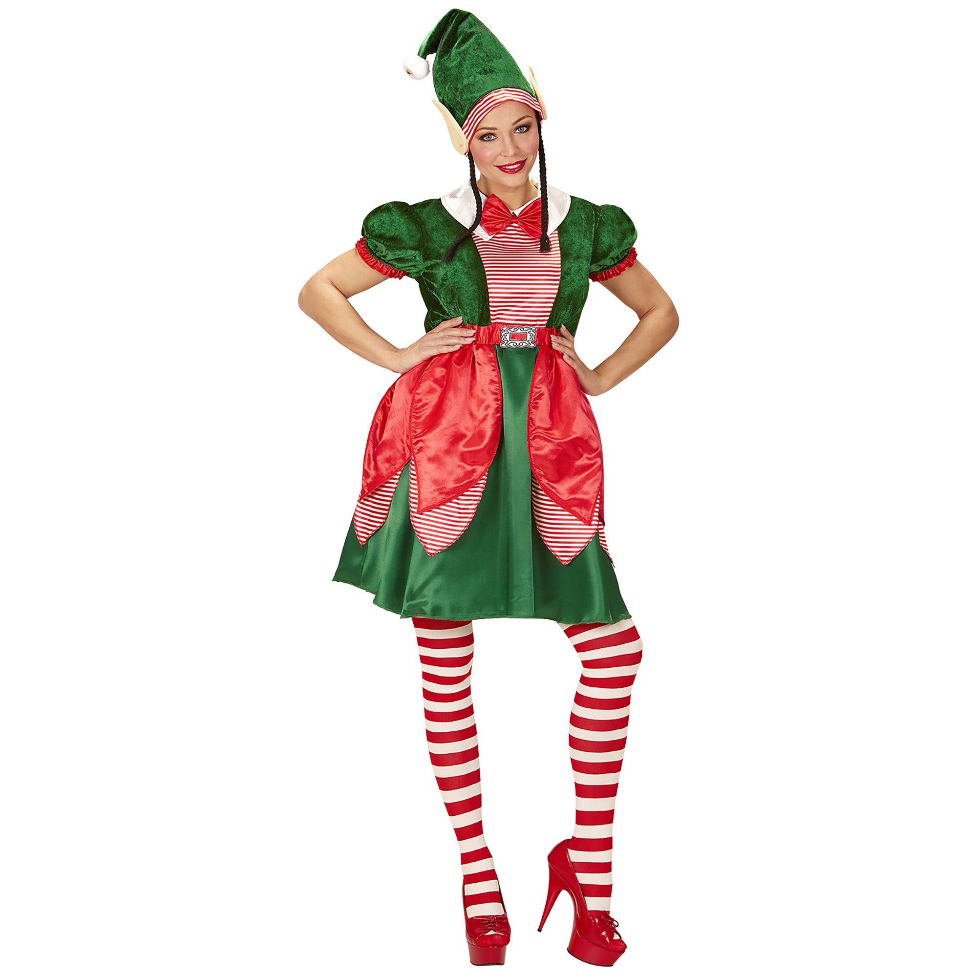 Kerstmannen hulpje Elf kostuum voor dames