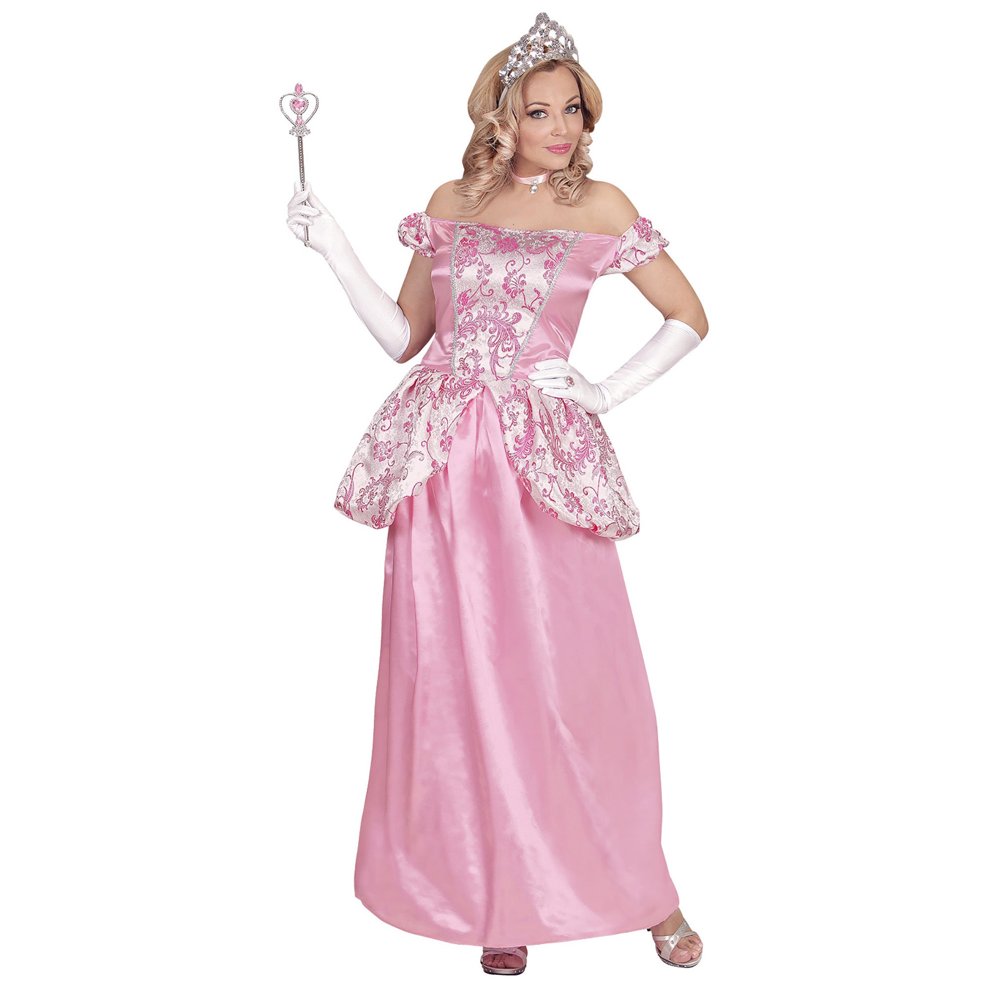 Widmann - Koning Prins & Adel Kostuum - Charmante Prinses Charissa - Vrouw - roze - Large - Carnavalskleding - Verkleedkleding