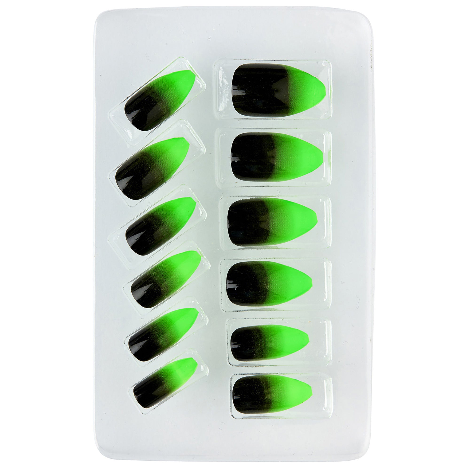 Stiletto nagels zwart neon groen