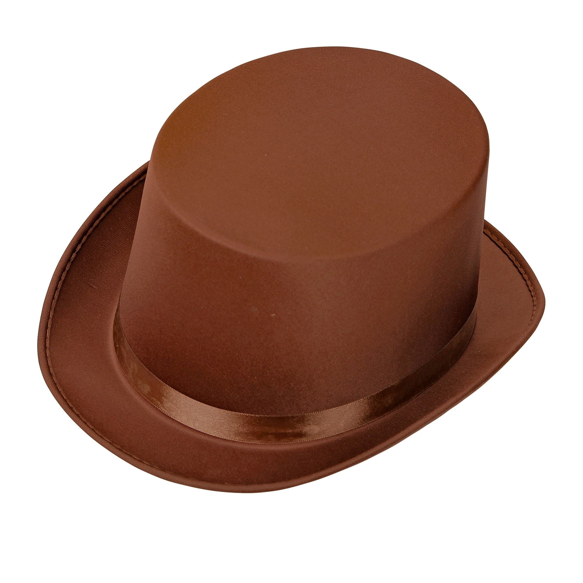 Mooie bruine hoge hoed in een vintage look