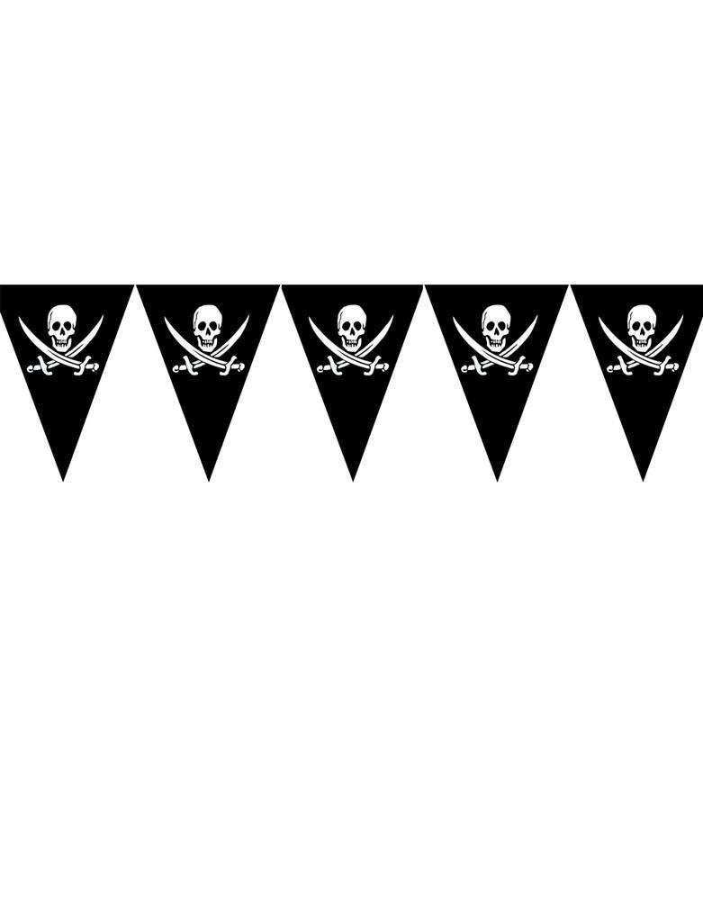Leuke vlaggenlijn piraat met doodskoppen en zwaard 5mtr.