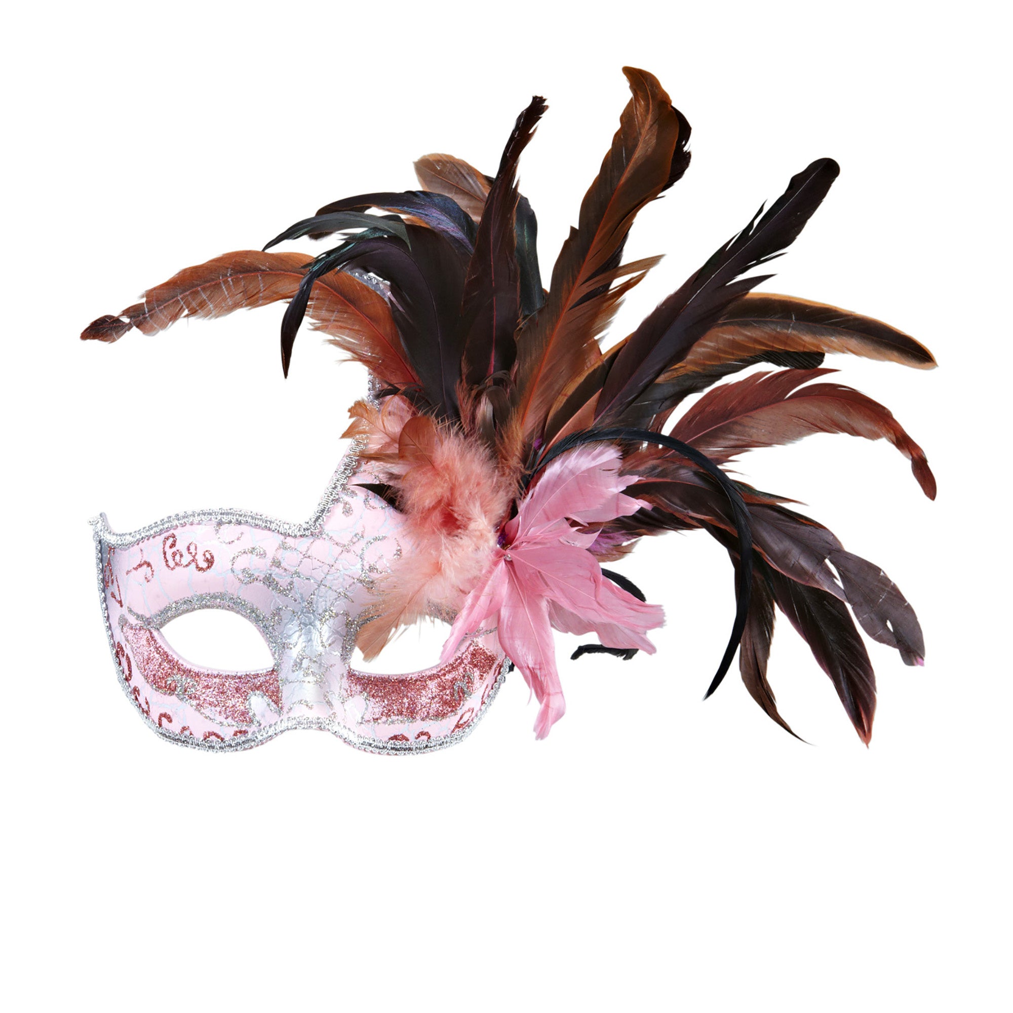Colombina Veren Masker Licht Roze Met Stenen | One Size