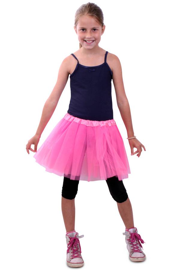 Dans & Entertainment Kostuum | Tule Rokje Kinderen Roze Meisje | One size | Carnaval kostuum | Verkleedkleding