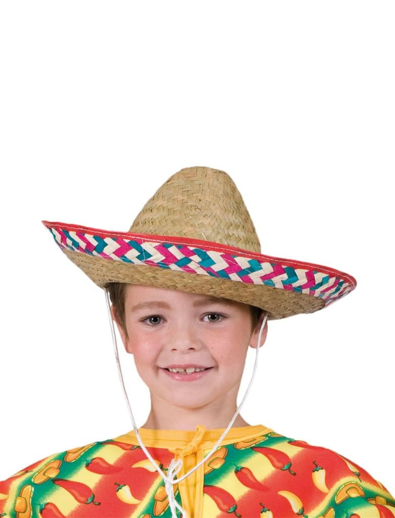 Mooie sombrero kids size met gekleurde band