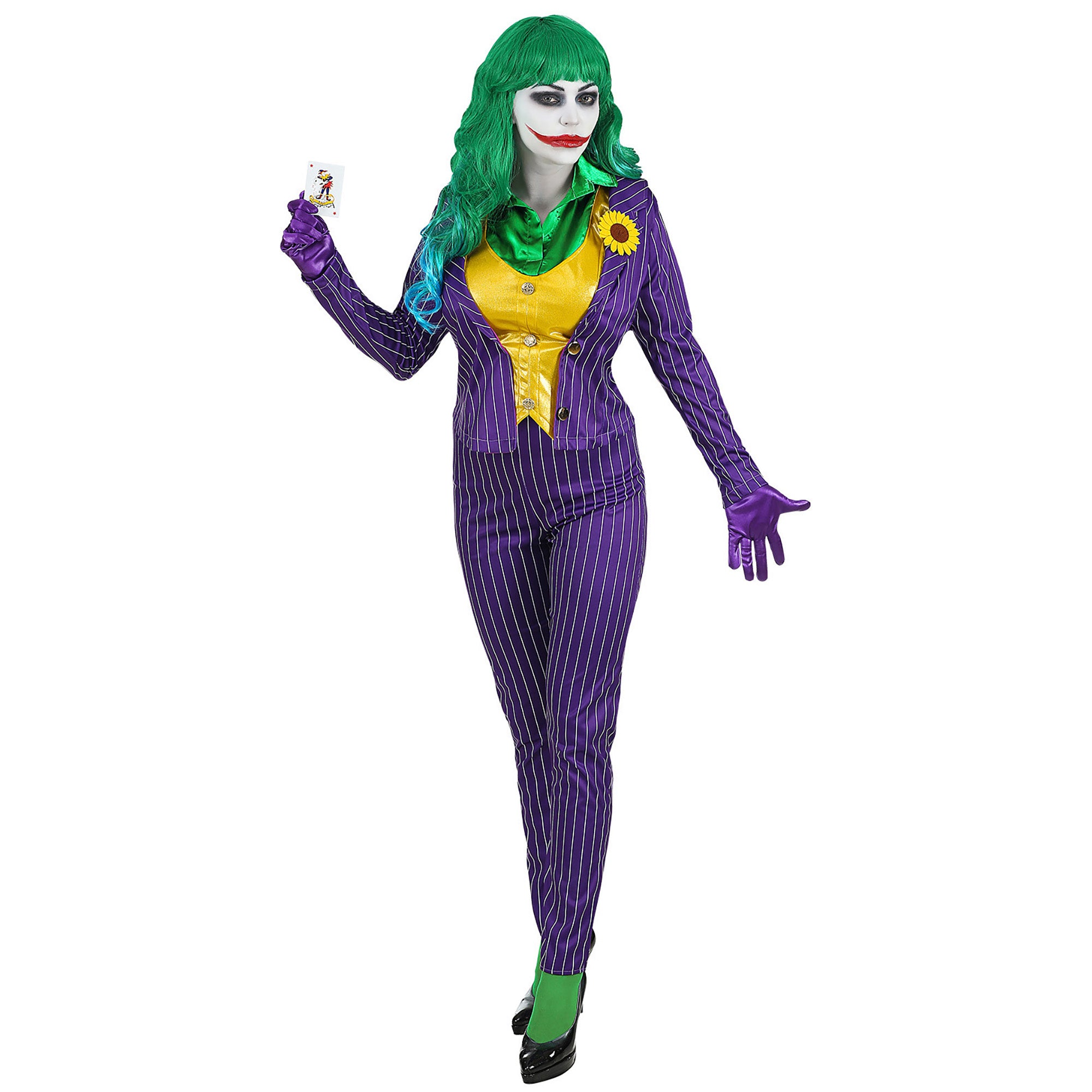Widmann - Joker Kostuum - Zwaar Gestoorde Joker Batman - Vrouw - paars - Small - Halloween - Verkleedkleding
