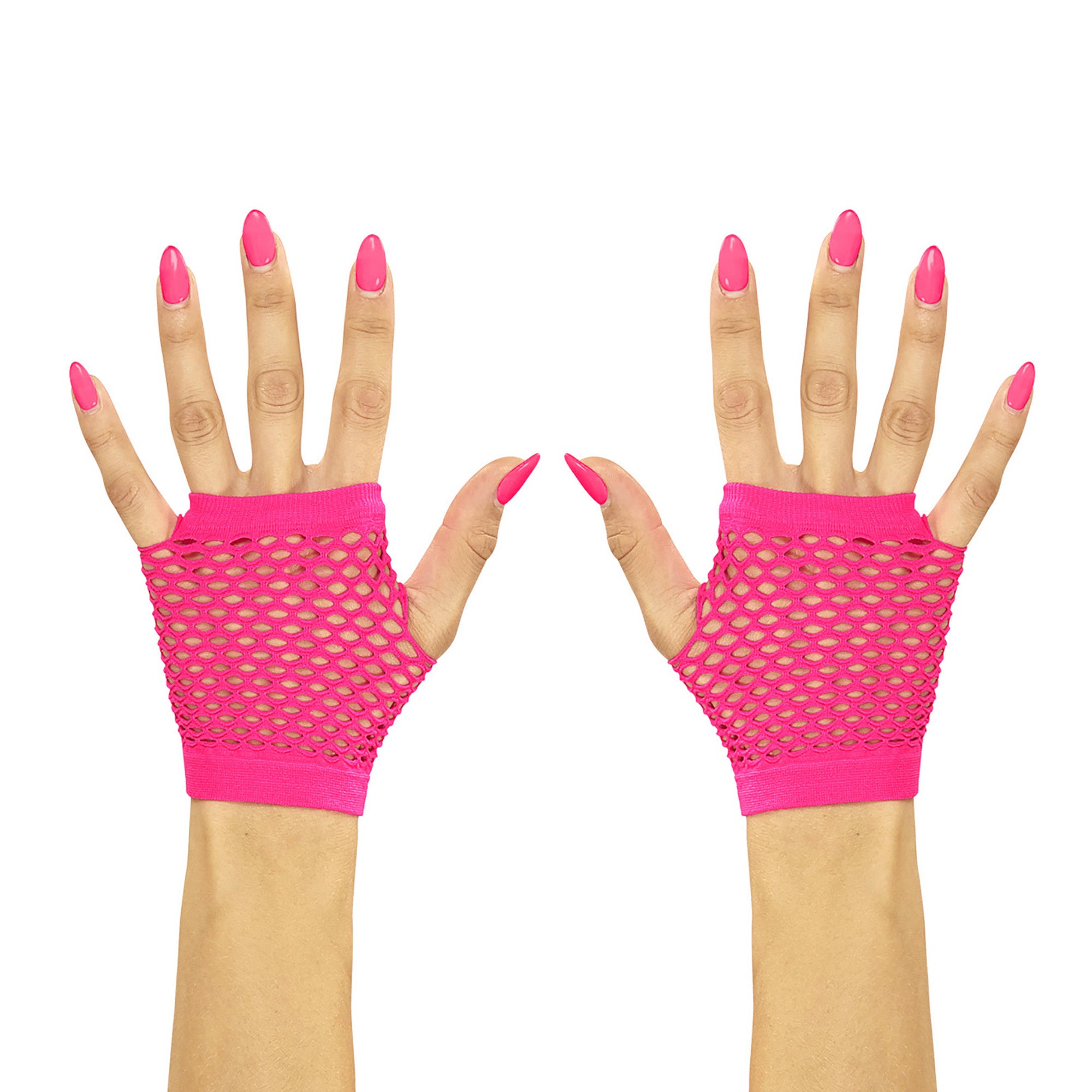 Mooie korte roze vingerhandschoenen