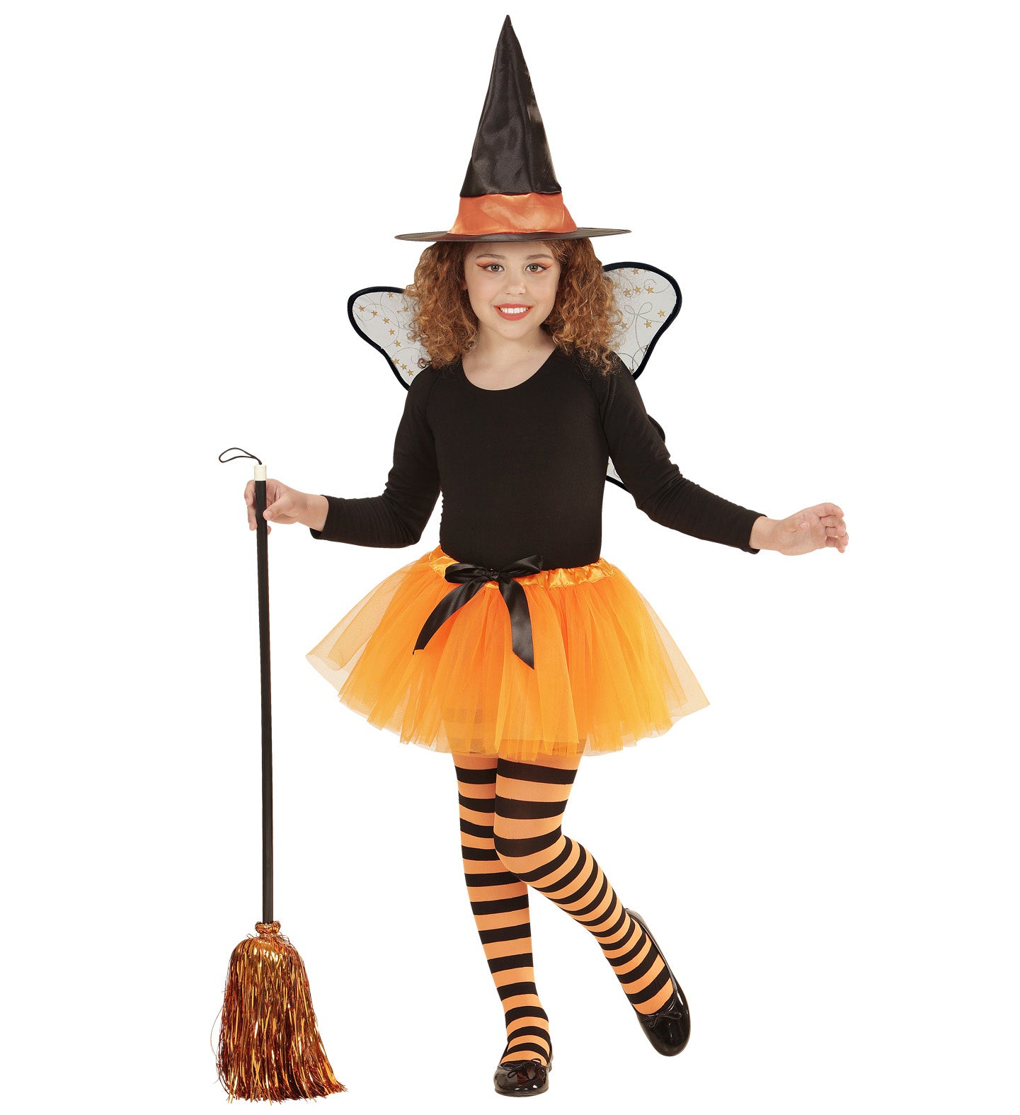 Widmann - Heks & Spider Lady & Voodoo & Duistere Religie Kostuum - Verkleedset Heksenfee - oranje - Halloween - Verkleedkleding