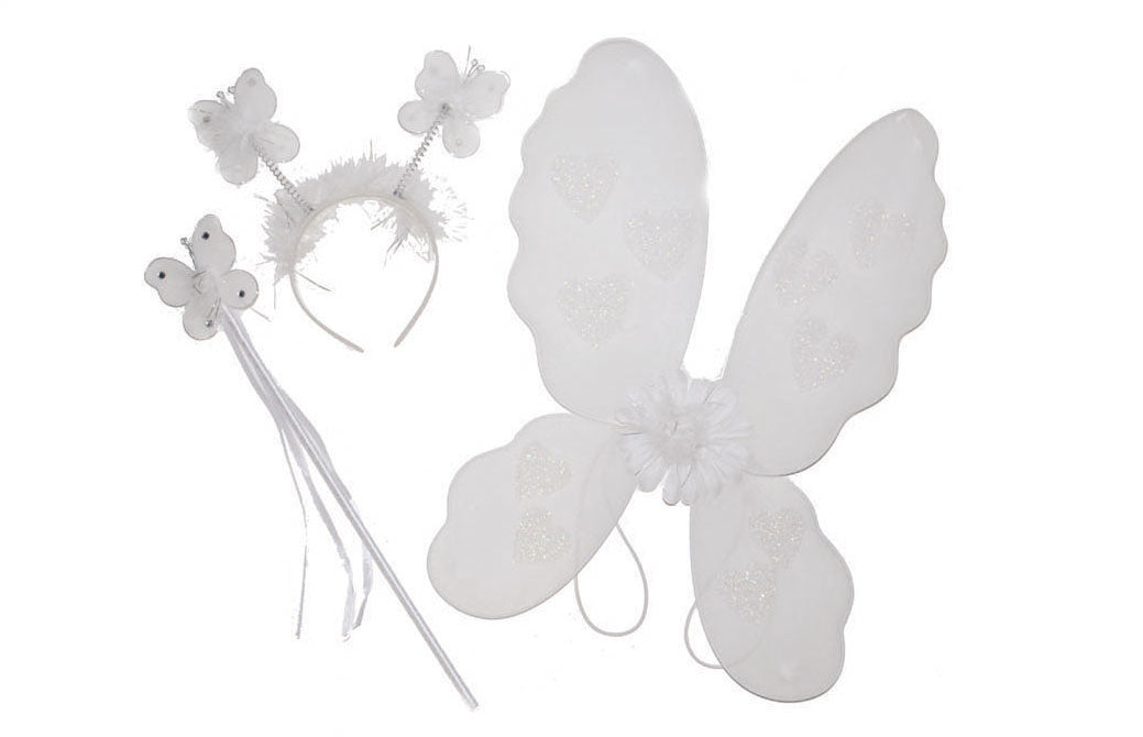 Mooie witte vlinder verkleed set Minnie 3-delig