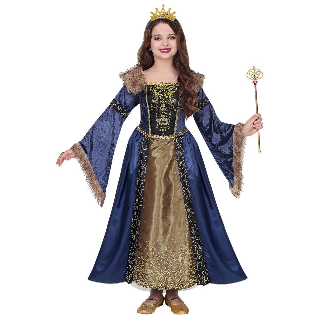 WIDMANN - Middeleeuwse winter koningin outfit voor meisjes - 158 (11-13 jaar)