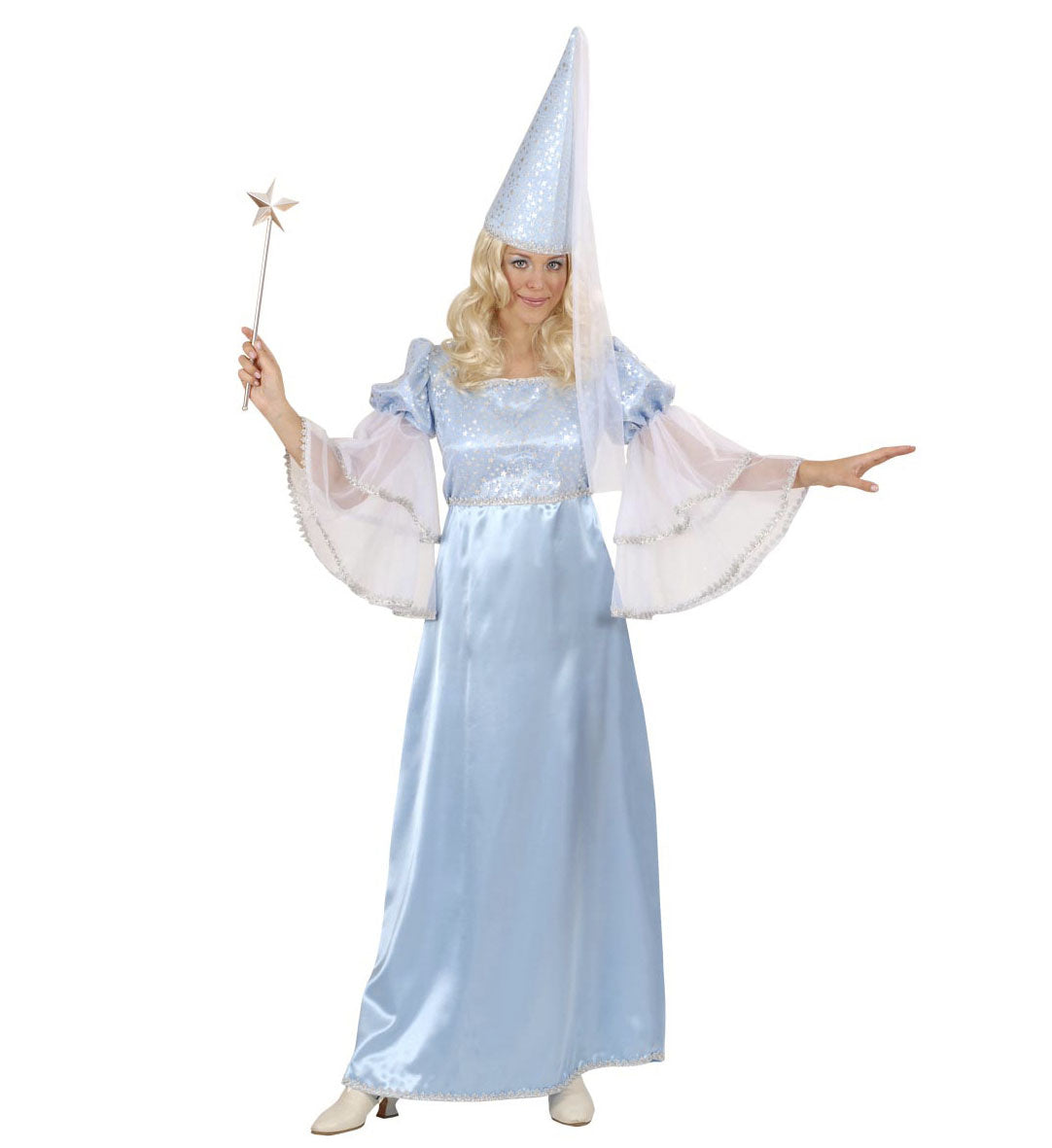 Widmann - Elfen Feeen & Fantasy Kostuum - Prinses Fee, Lichtblauw Kostuum Vrouw - blauw - Medium - Carnavalskleding - Verkleedkleding