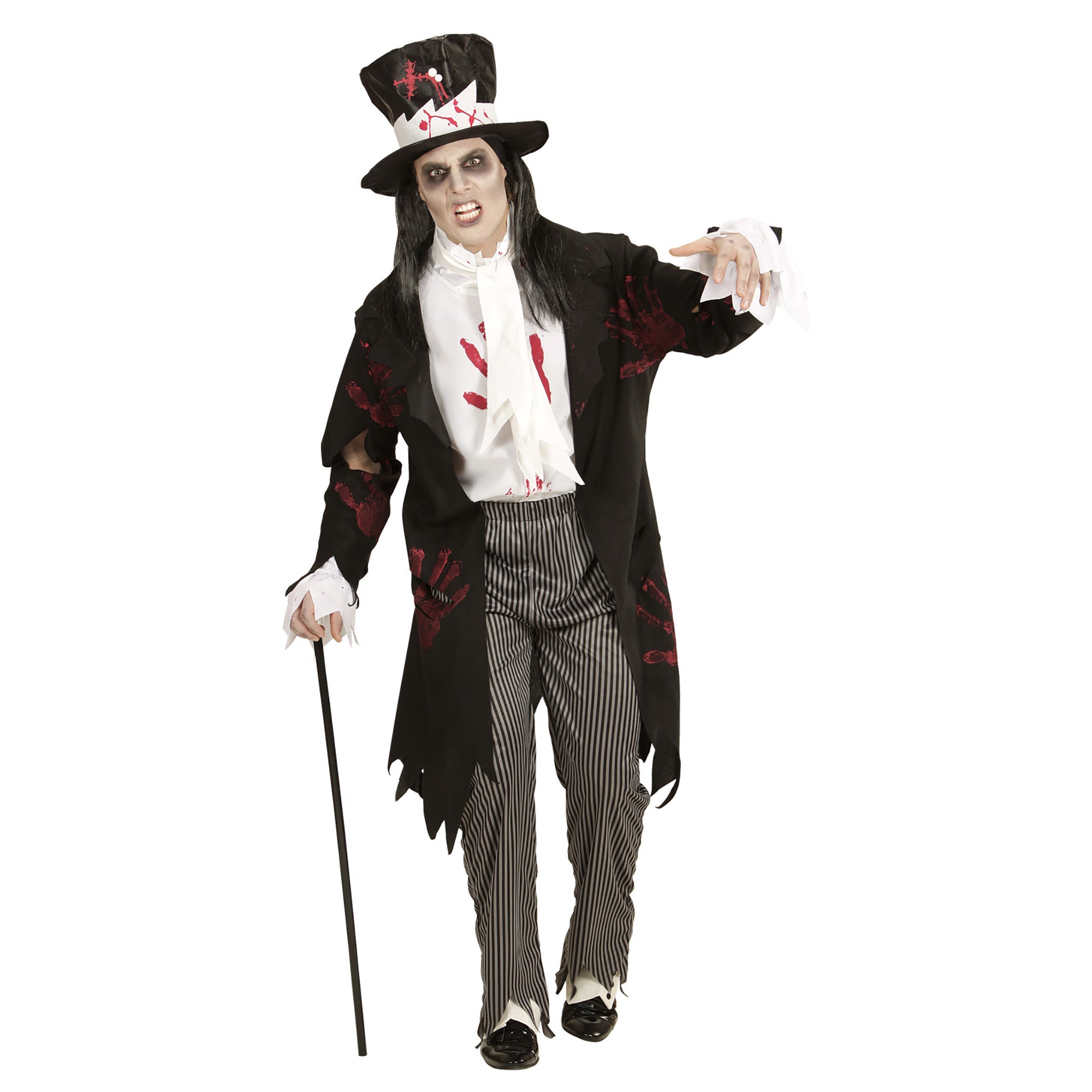 Widmann - Zombie Kostuum - Cockney Zombie Bruidegom - Man - zwart - Medium - Halloween - Verkleedkleding