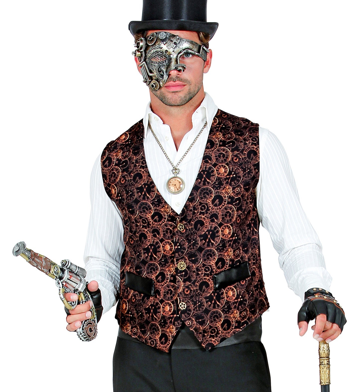 Widmann - Steampunk Kostuum - Wheel Of Time Steampunk Gilet Man - - Small / Medium - Carnavalskleding - Verkleedkleding