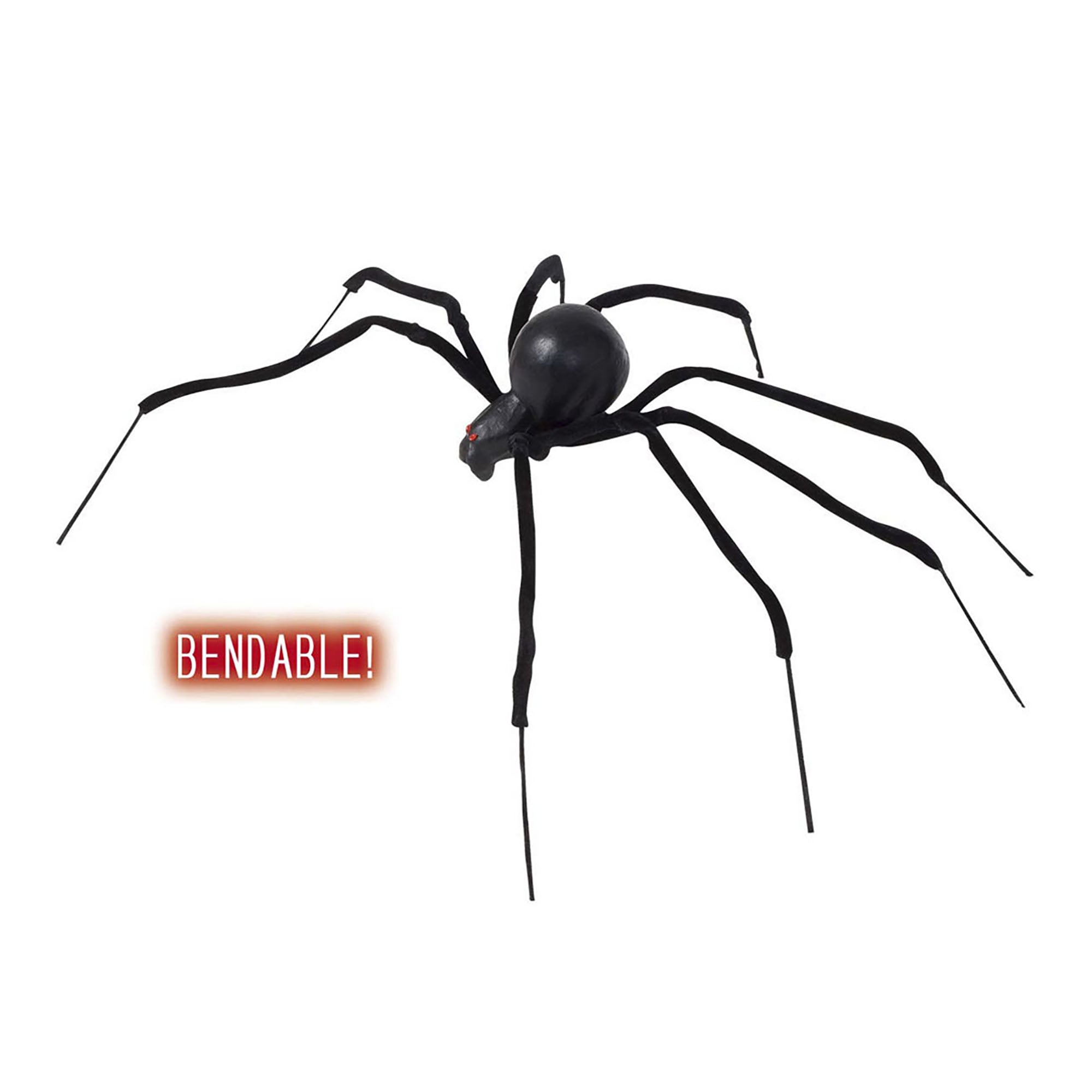Accessoires voor Halloween buigbare zwarte Tarantula spin 90cm