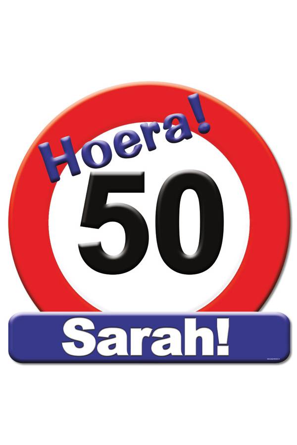 Mooi huldeschild Sarah 50 jaar