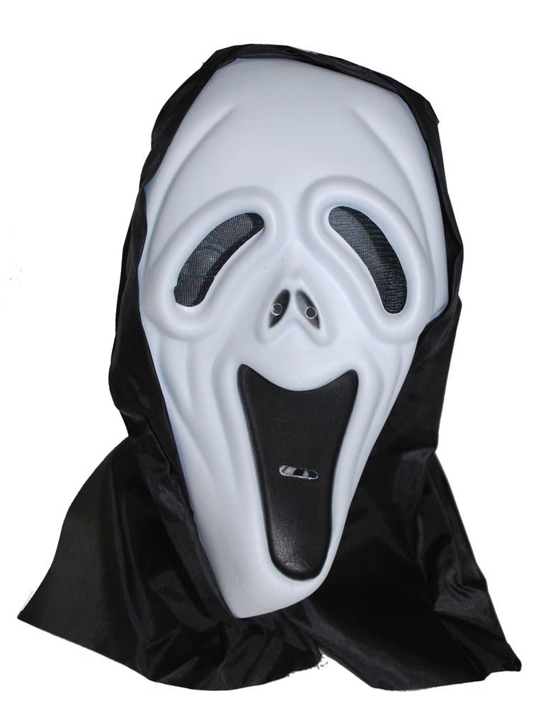 Scream Masker met zwarte hoofdkap Casey
