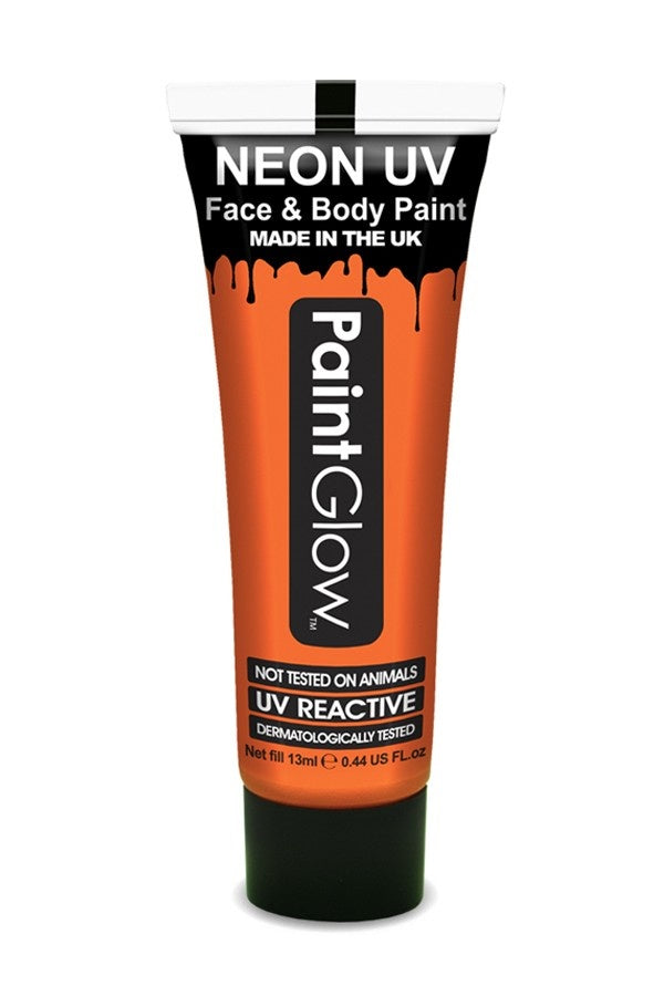 Neon Face & Body paint oranje UV Glow in dark 10ml