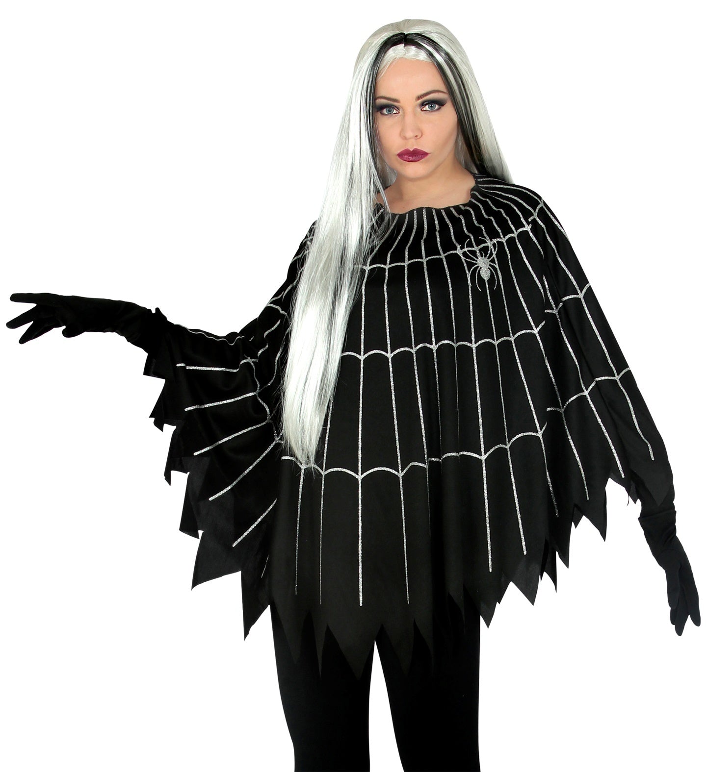 Poncho spinnenweb volwassenen-S/XL