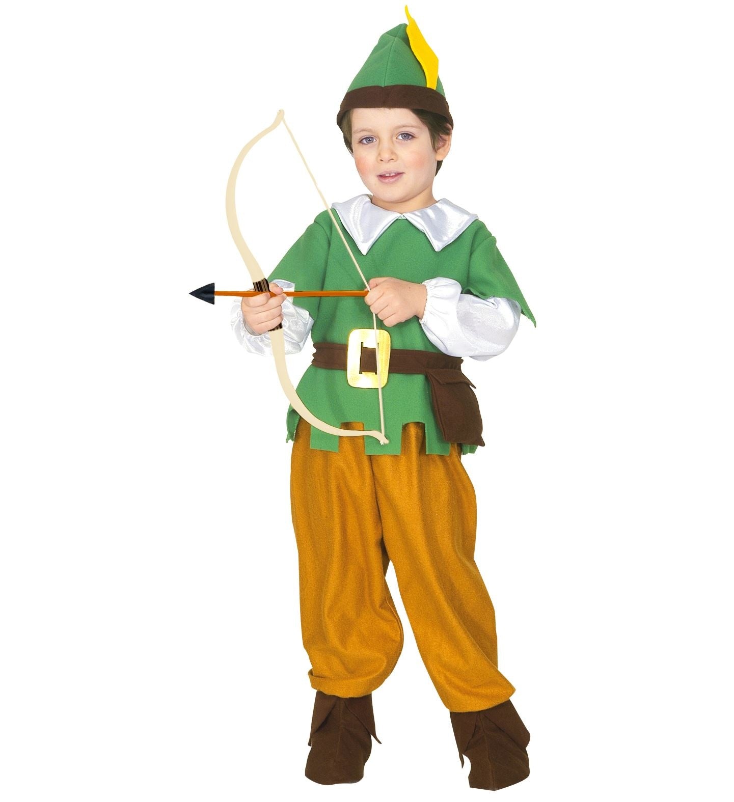 Widmann - Robin Hood Kostuum - Robin Hood Held Van Het Sherwood Woud Kind Kostuum - groen,bruin - Maat 116 - Carnavalskleding - Verkleedkleding