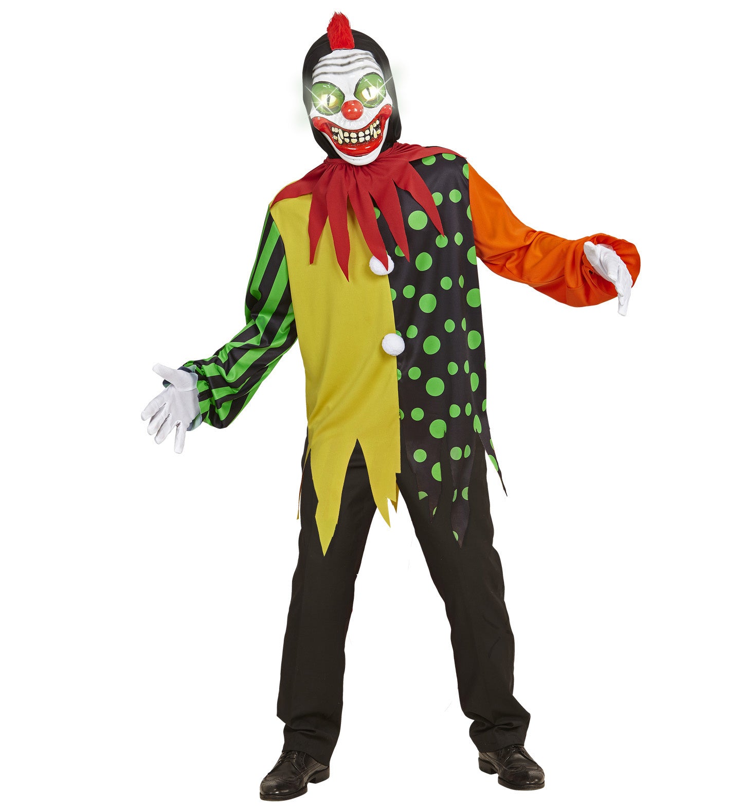 Widmann - Monster & Griezel Kostuum - Horror Clown Elektro - Jongen - multicolor - Maat 164 - Carnavalskleding - Verkleedkleding