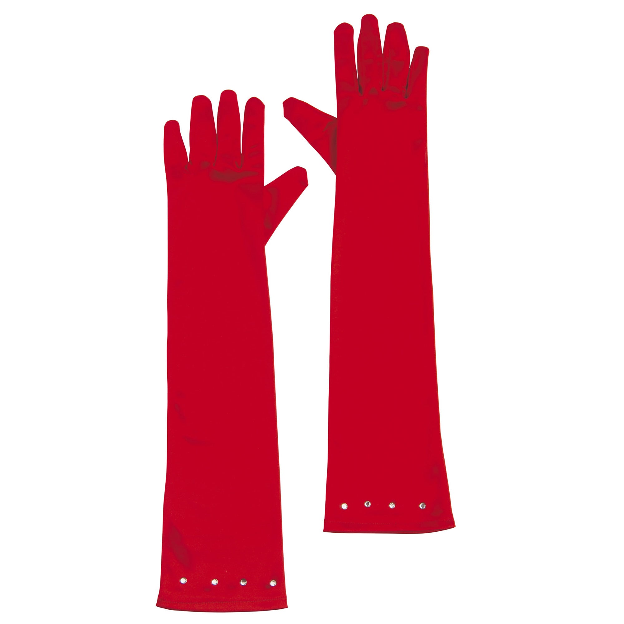 Satijnen handschoenen rood voor kinderen