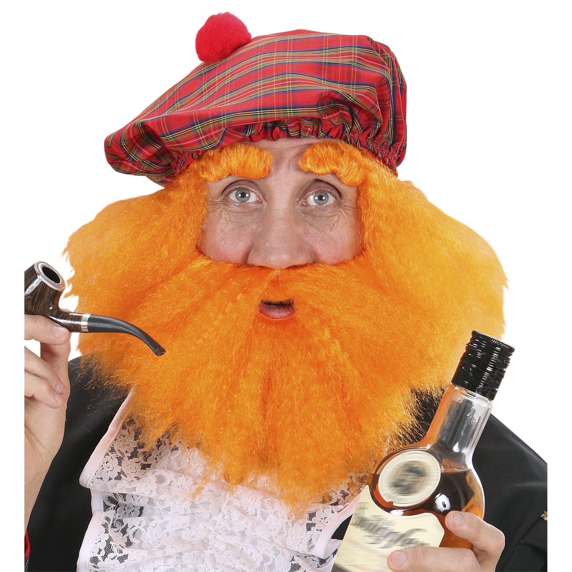 WIDMANN - Schotse baret met pruik baard en wenkbrauwen - Hoeden > Mutsen