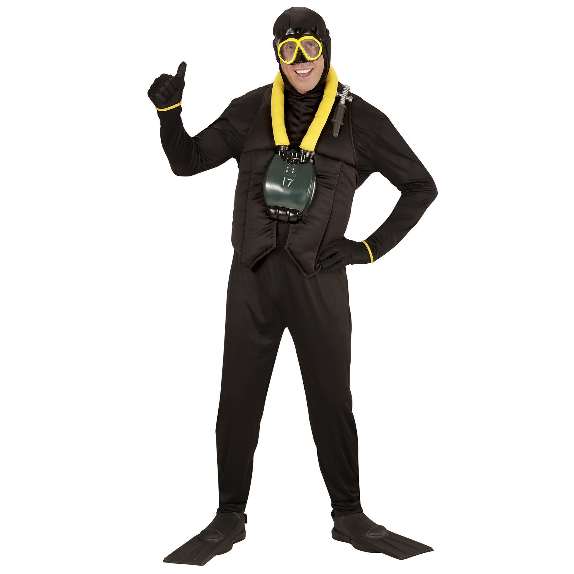 Widmann - Duiker Kostuum - Diepzee Duiker - Man - zwart - Small - Carnavalskleding - Verkleedkleding