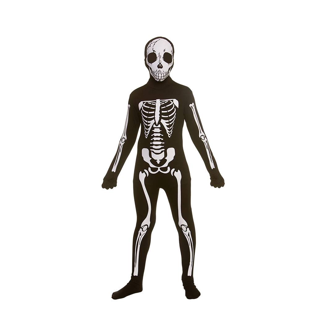 Griezelig skelet second skin pak voor kinderen