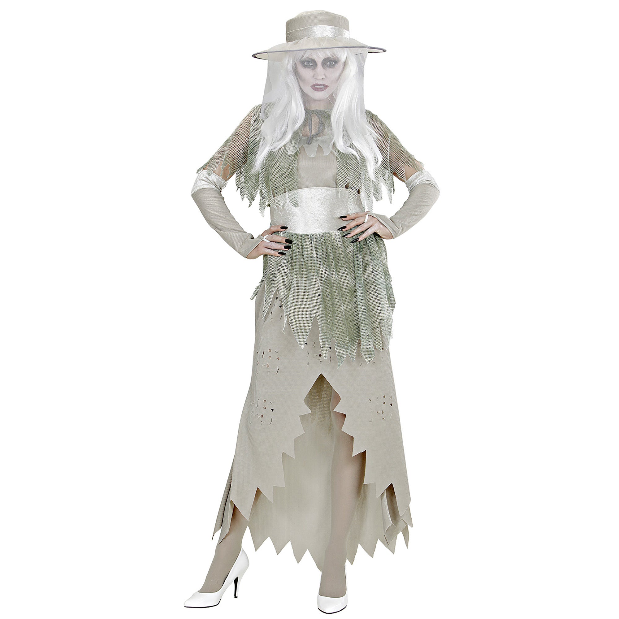 WIDMANN - Wit spook dame kostuum voor vrouwen - S - Volwassenen kostuums