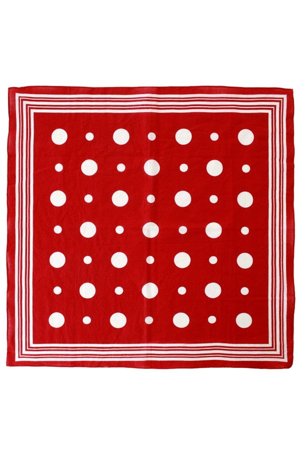 Zakdoek - Rood met witte bollen & strepen