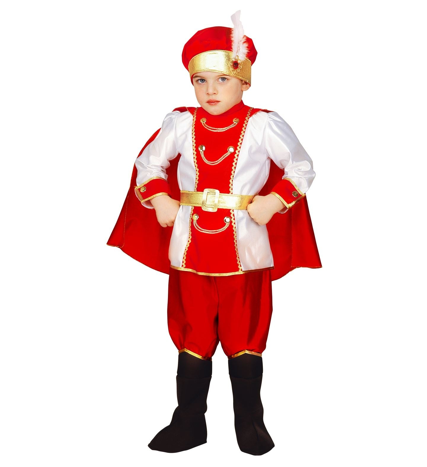 Widmann - Koning Prins & Adel Kostuum - Onmetelijk Rijke Rode Oosterse Prins - Jongen - rood,wit / beige - Maat 116 - Carnavalskleding - Verkleedkleding