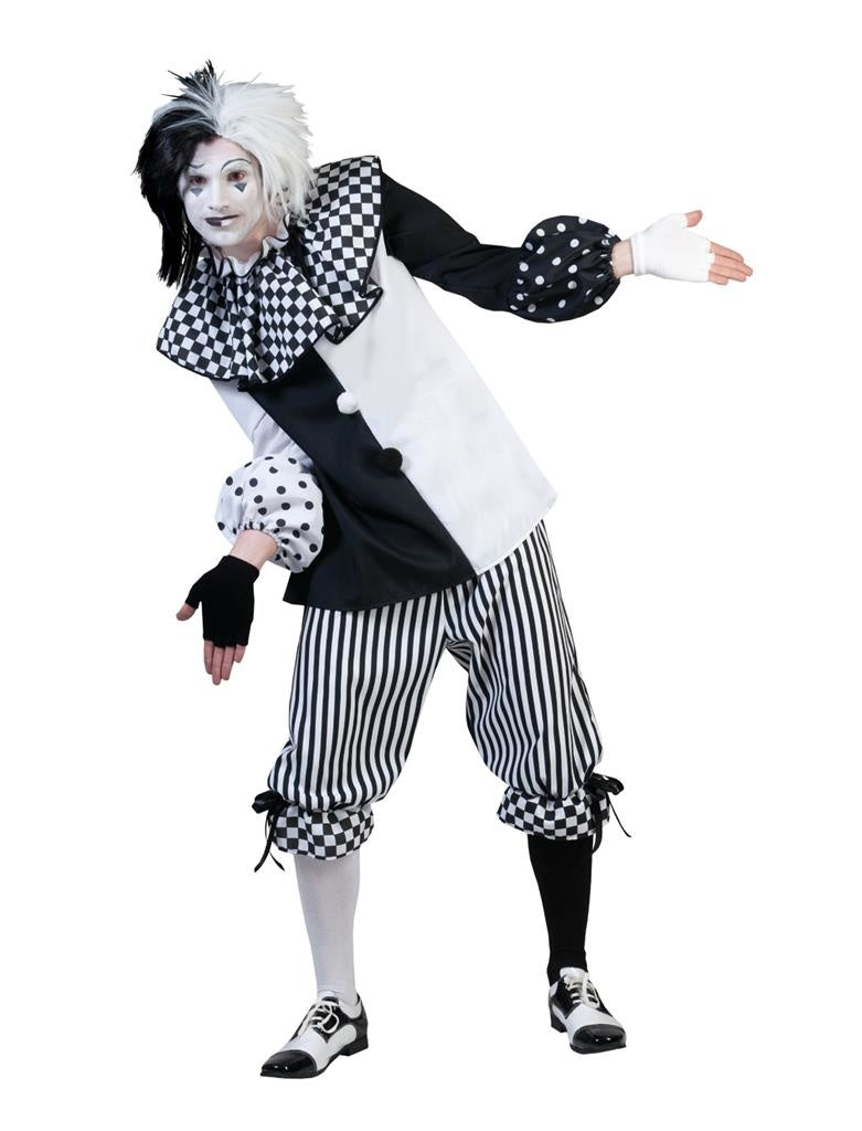 Funny Fashion - Pierrot Kostuum - Clown Classico - Man - - Maat 52-54 - Carnavalskleding - Verkleedkleding